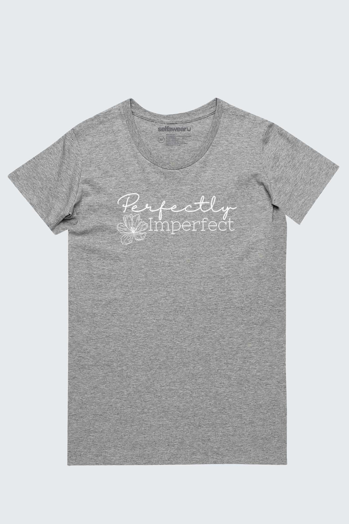 Perfectly Imperfect Flower T-Shirt Grey Shirts Selfawear 