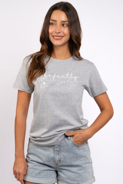 Perfectly Imperfect Flower T-Shirt Grey Shirts Selfawear 