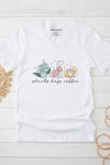 Plants, Dogs & Coffee V-Neck T-Shirt White