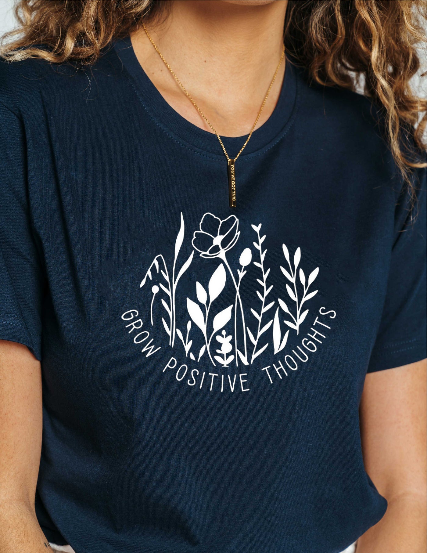 Positive Thoughts T-Shirt Navy Shirts Selfawear 