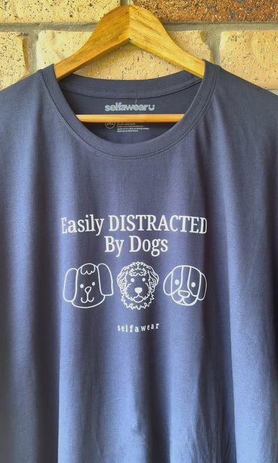 Easily Distracted by Dogs T-Shirt Navy