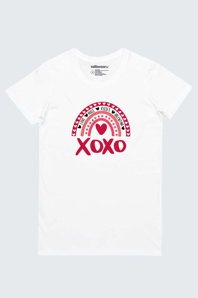 Rainbow XOXO T-Shirt White Shirts Selfawear 