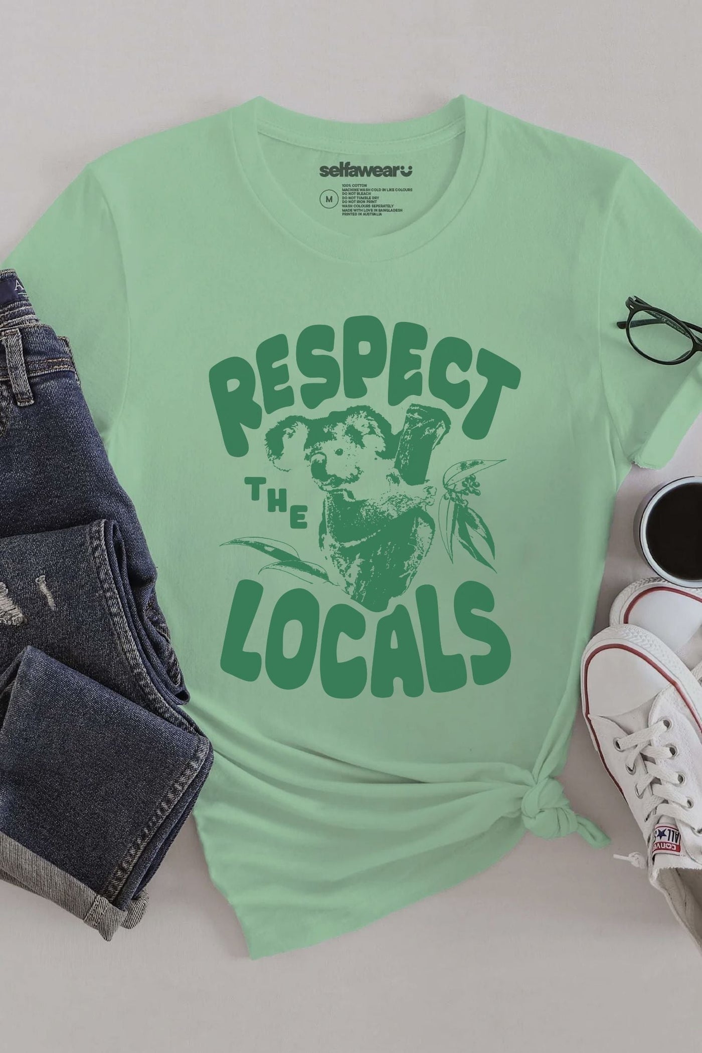 Respect The Locals T-Shirt Matcha Shirts Selfawear 