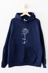 Rose Be Kind Hoodie Navy