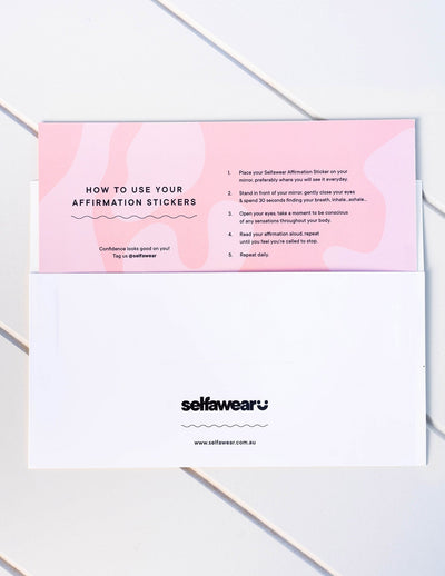 SELF CARE. SELF LOVE. SELF WORTH - Affirmation Mirror Sticker Affirmation Stickers Selfawear 