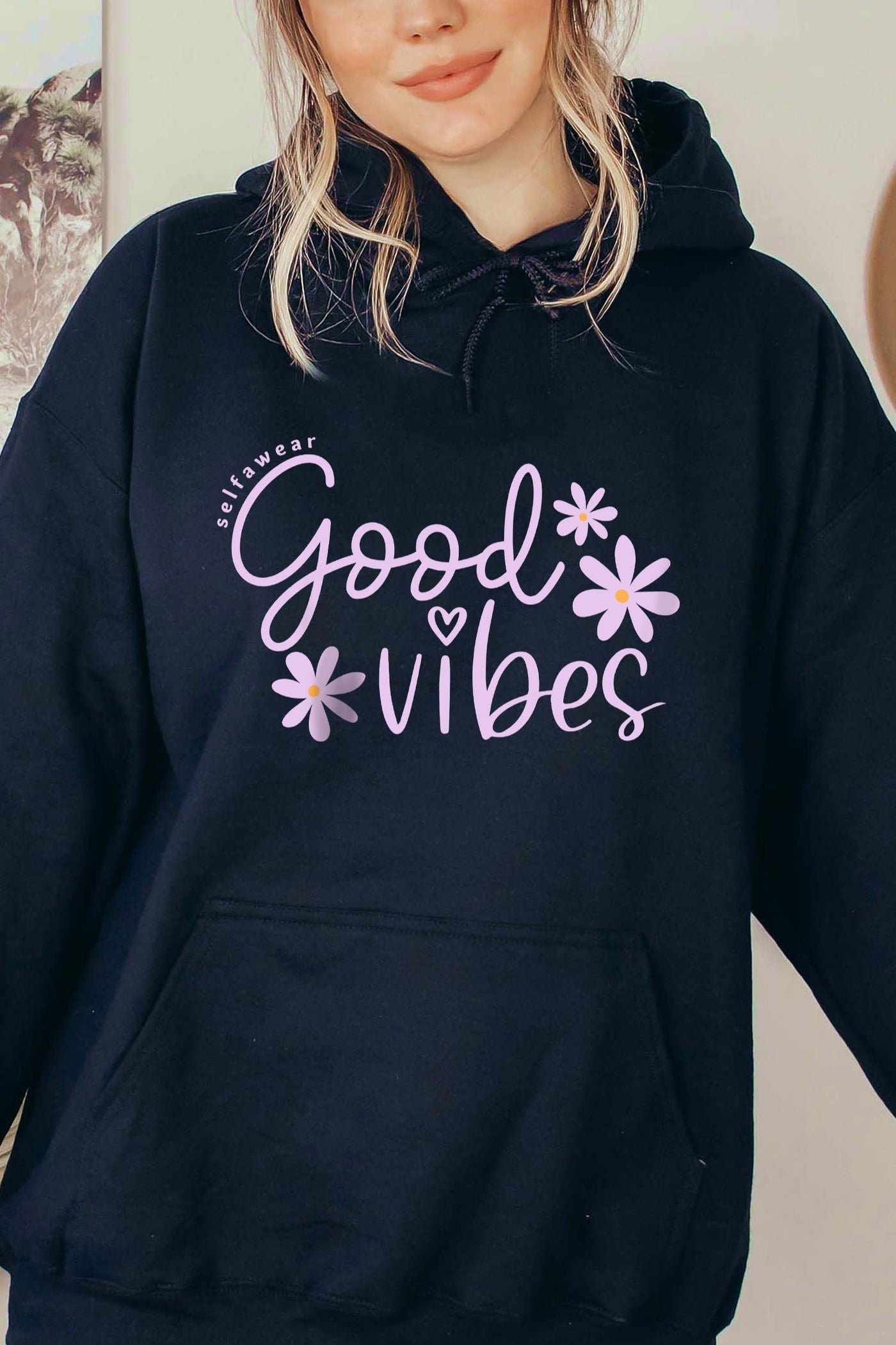 Selfawear Good Vibes Hoodie Navy Hoodie Selfawear 