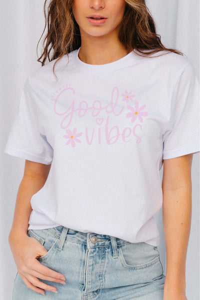 Selfawear Good Vibes T-Shirt White Shirts Selfawear 