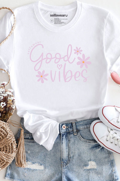 Selfawear Good Vibes T-Shirt White Shirts Selfawear 