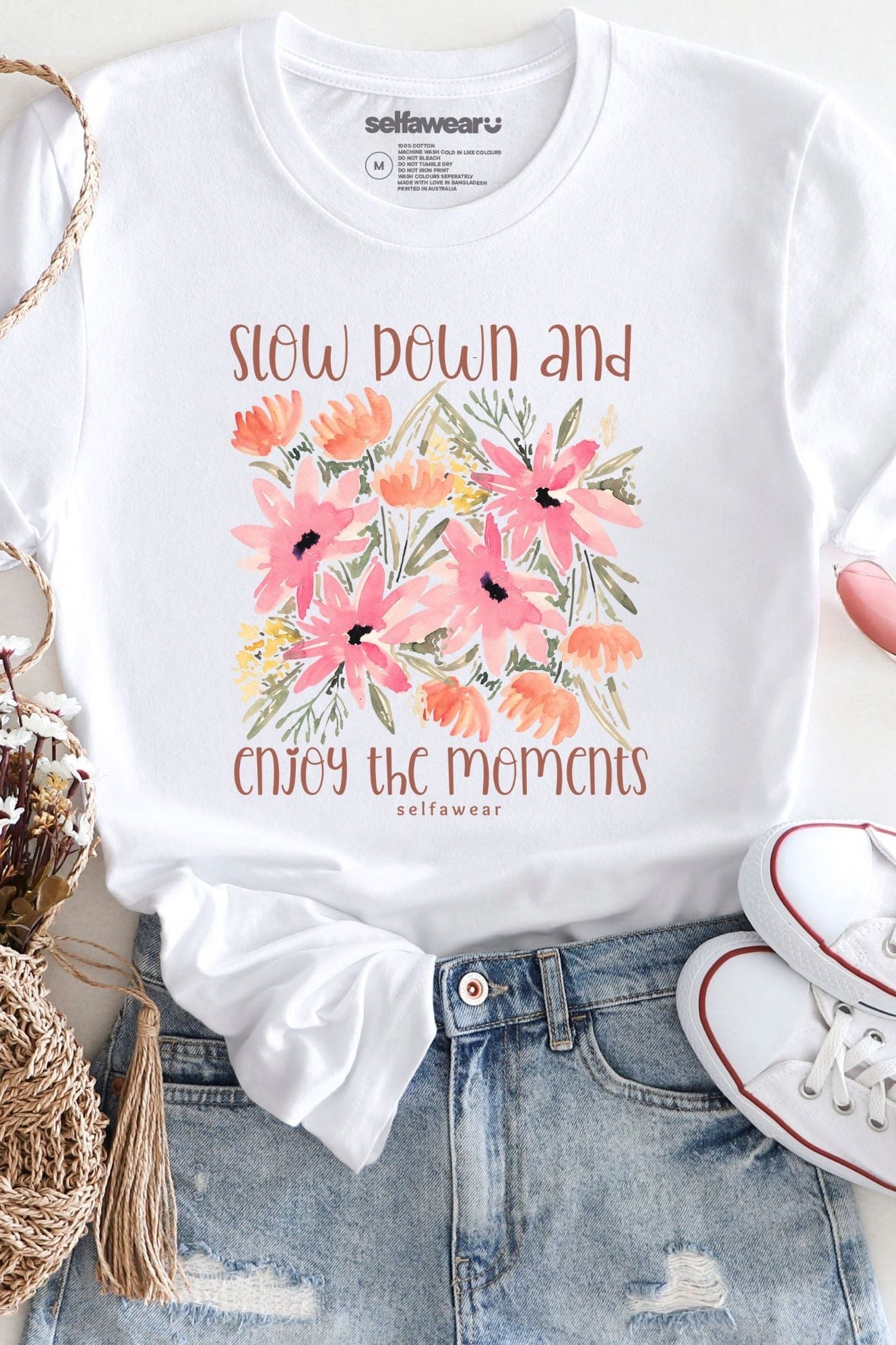 Slow Down T-Shirt White Shirts Selfawear 