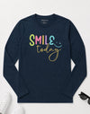 Smile Today Long Sleeve T-Shirt Navy