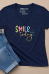 Smile Today V-Neck T-Shirt Navy