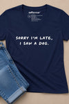 Sorry I'm Late V-Neck T-Shirt Navy