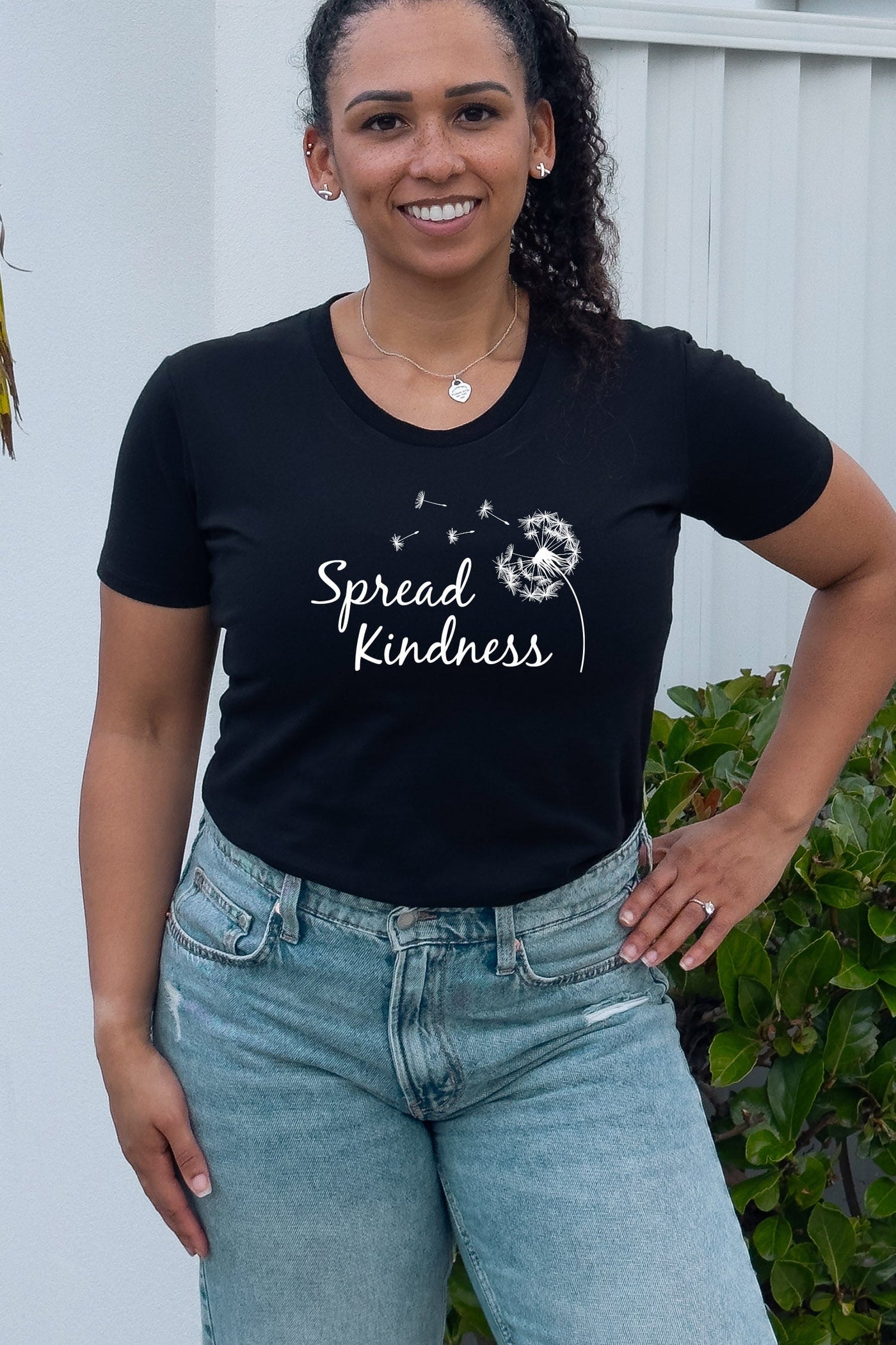 Spread Kindness Tapered T-Shirt Black Shirts Selfawear 
