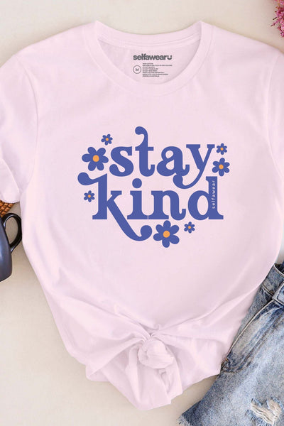 Stay Kind T-Shirt Pale Pink Shirts Selfawear 