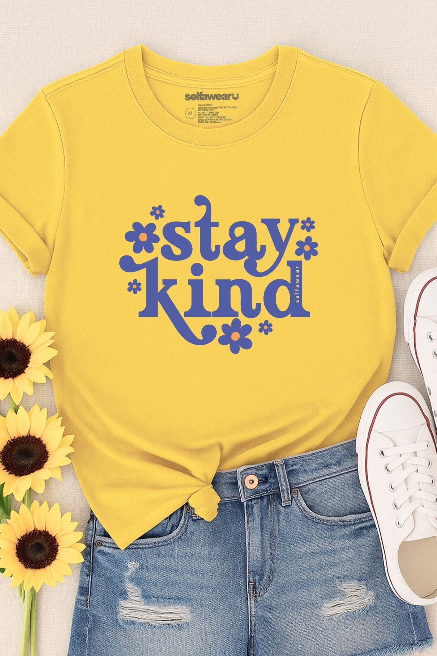 Stay Kind T-Shirt Yellow Shirts Selfawear 