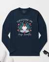 Surviving on Deep Breaths Long Sleeve T-Shirt Navy