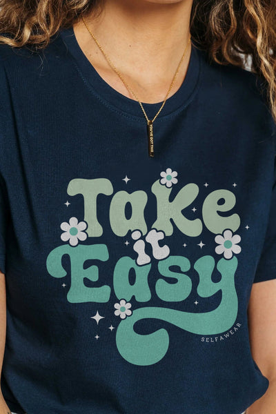 Take It Easy T-Shirt Navy Shirts Selfawear 