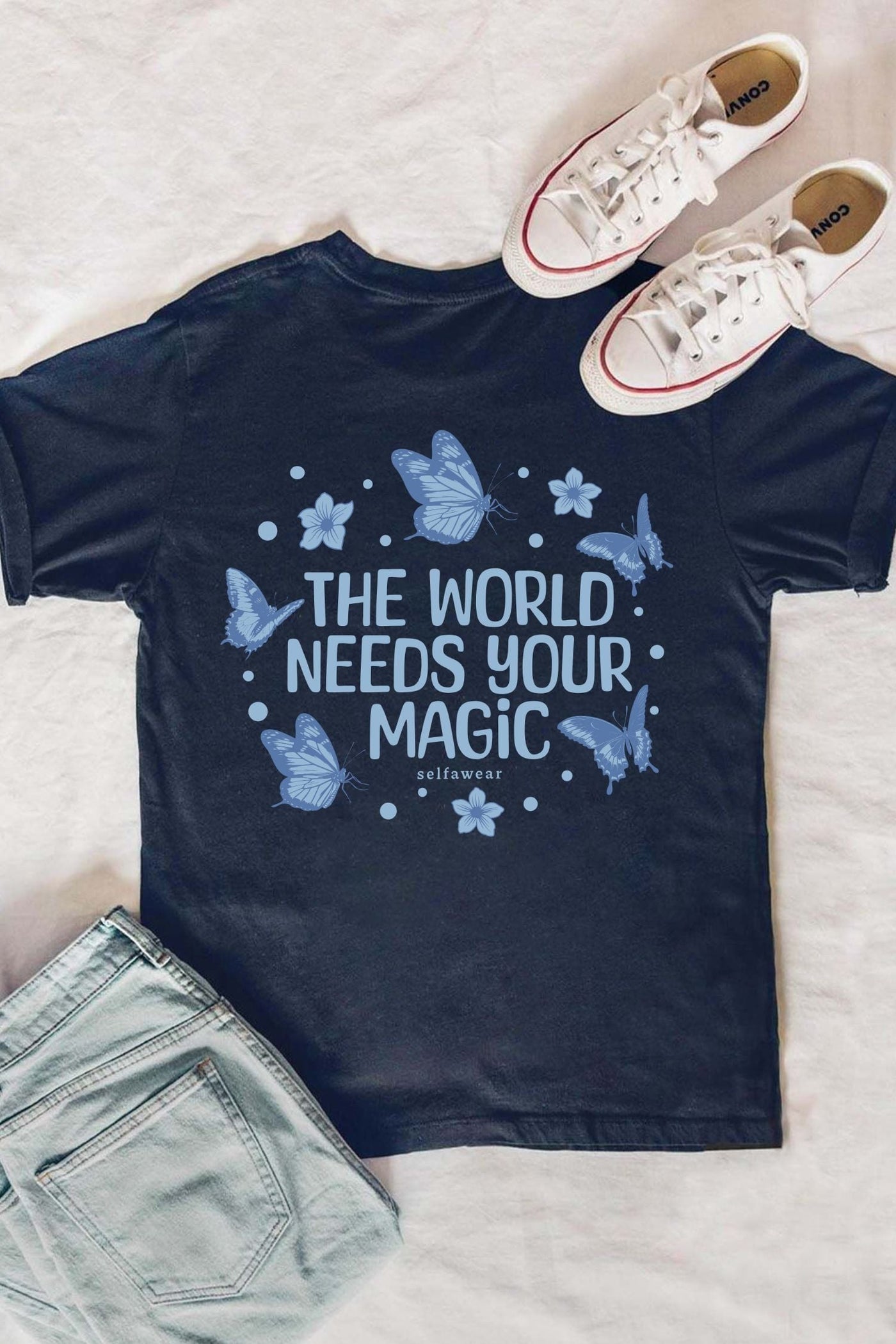 The World Needs Your Magic T-Shirt Navy Shirts Selfawear 