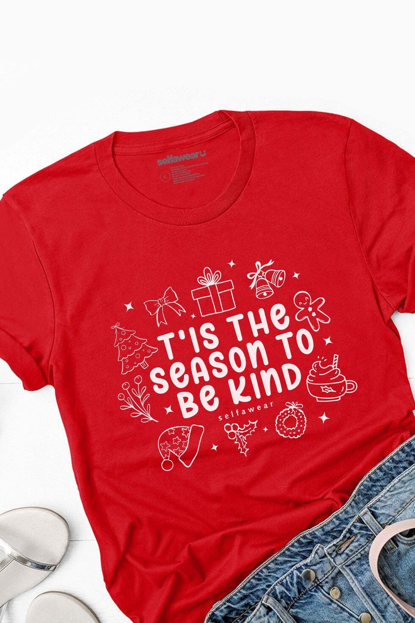 T'is the Season To Be Kind T-Shirt Red Shirts Selfawear 