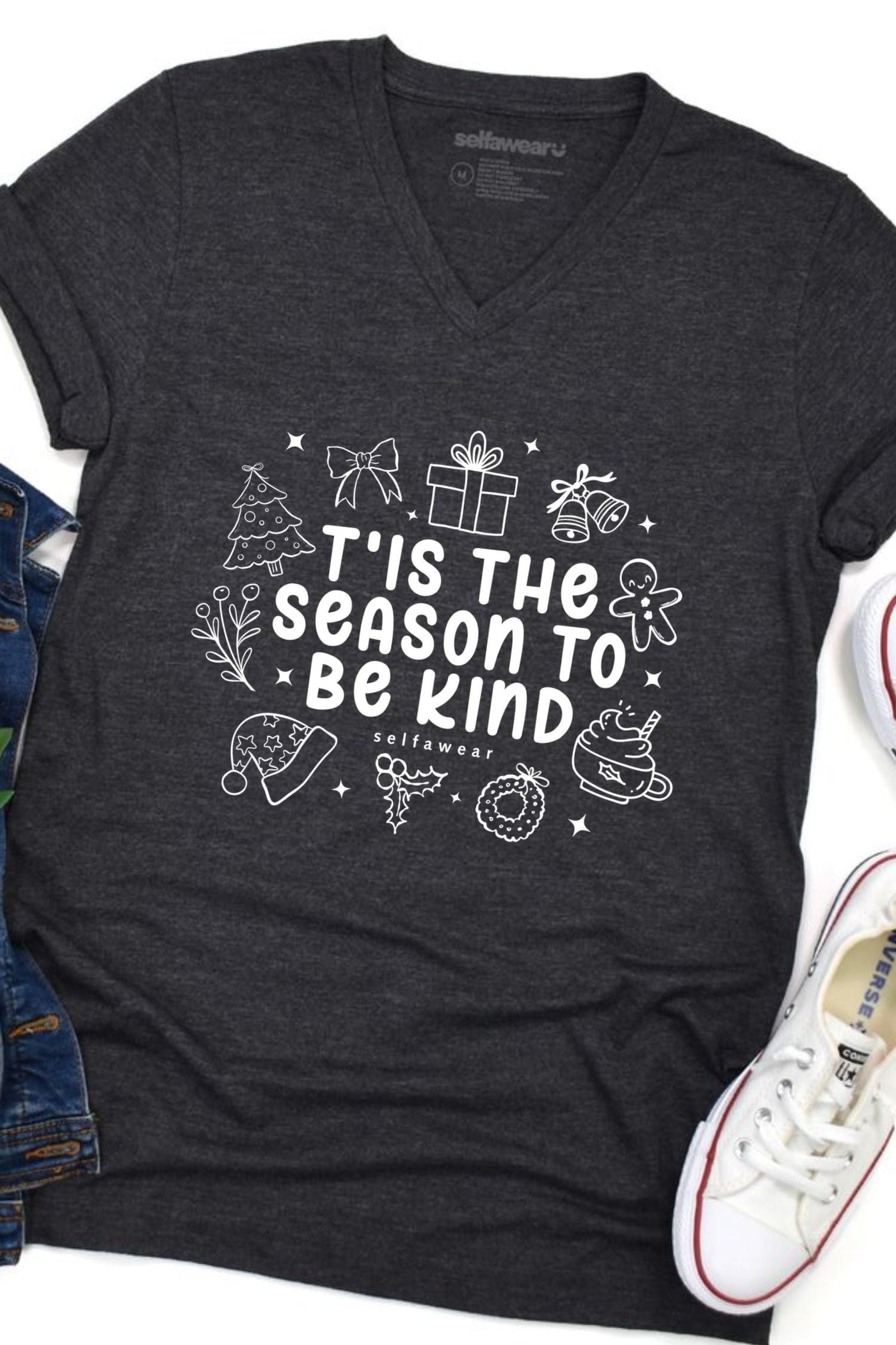 T'Is the Season V-Neck T-Shirt Ashe V-Necks Selfawear 