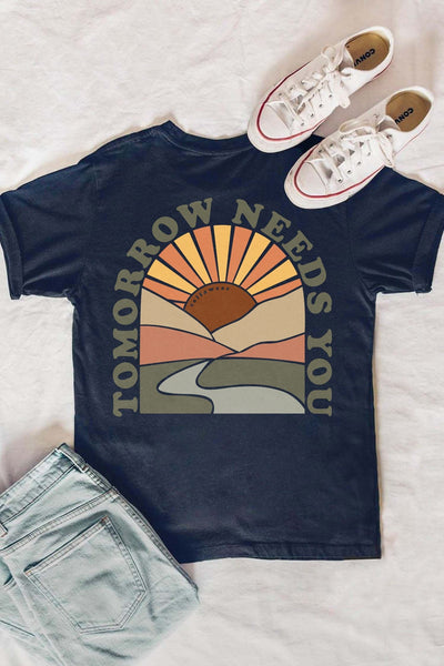 Tomorrow Needs You T-Shirt Navy Shirts Selfawear 