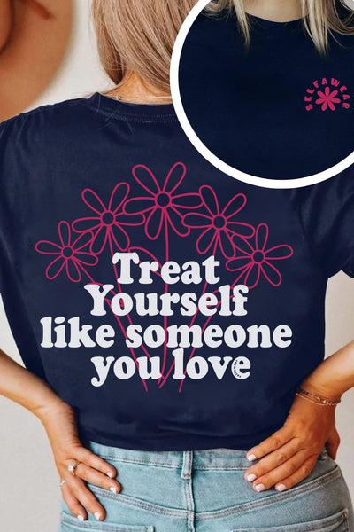 Treat Yourself T-Shirt Navy Shirts Selfawear 