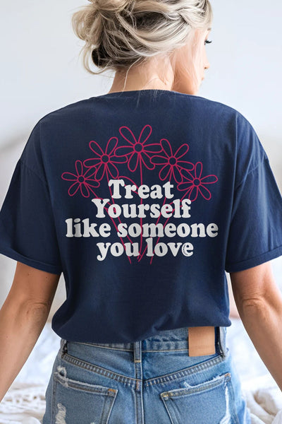 Treat Yourself T-Shirt Navy Shirts Selfawear 