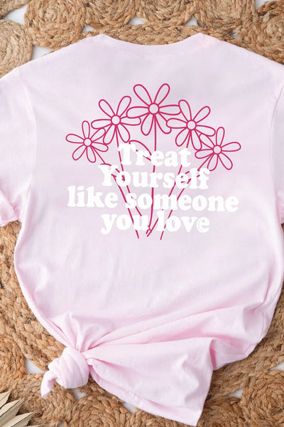 Treat Yourself T-Shirt Pale Pink Shirts Selfawear 