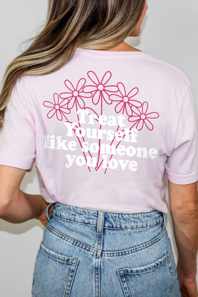 Treat Yourself T-Shirt Pale Pink Shirts Selfawear 