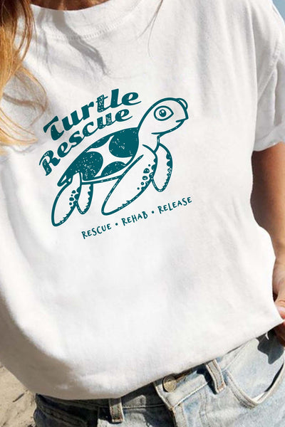 Turtle Rescue T-Shirt White Shirts Selfawear 