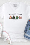 Winter Vibes V-Neck T-Shirt White