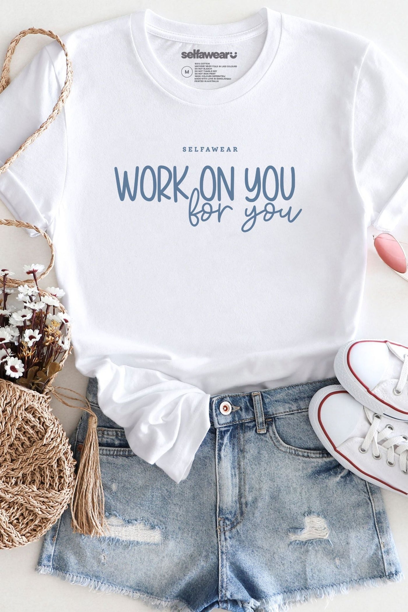 Work on You, For You T-Shirt White Shirts Selfawear 