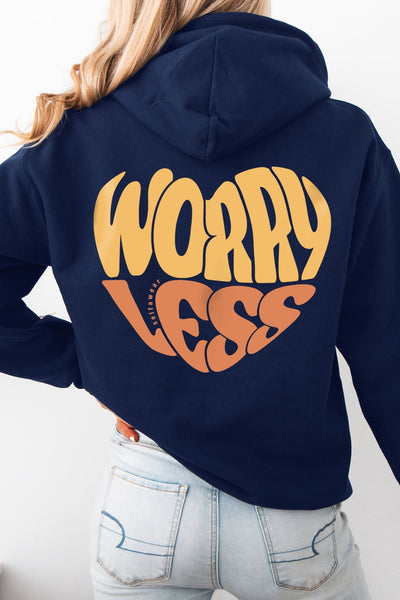 Worry Less Hoodie Navy Hoodie Selfawear 