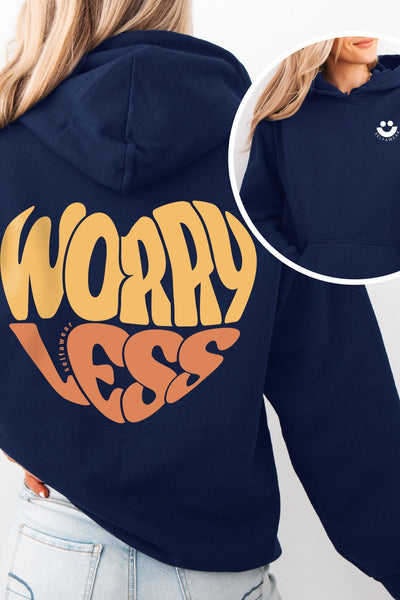 Worry Less Hoodie Navy Hoodie Selfawear 