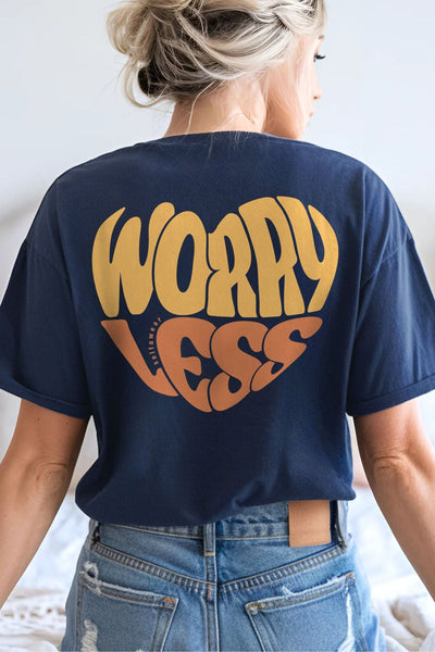 Worry Less T-Shirt Navy Shirts Selfawear 