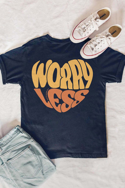 Worry Less T-Shirt Navy Shirts Selfawear 