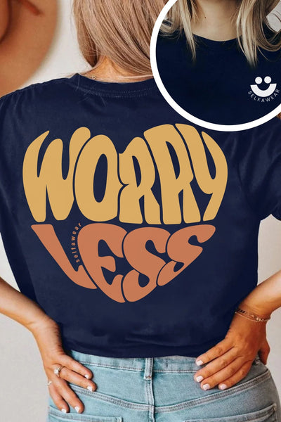 Worry Less T-Shirt Navy Shirts Selfawear 