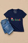 Xmas Be Kind V-Neck T-Shirt Navy