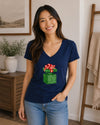 Xmas Gift V-Neck T-Shirt Navy