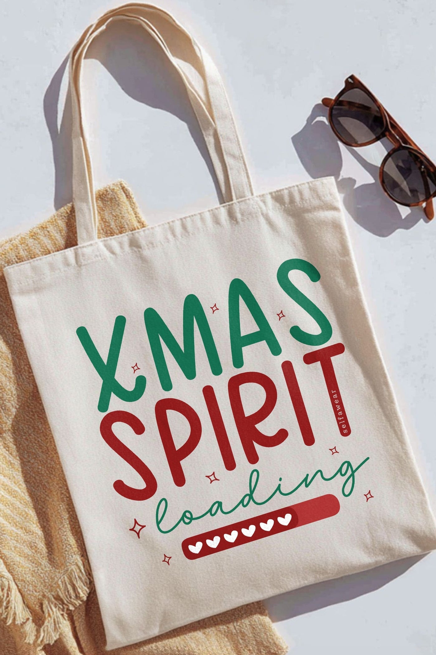 "Xmas Spirit Loading" - Tote Bag Natural Tote Bag Selfawear 