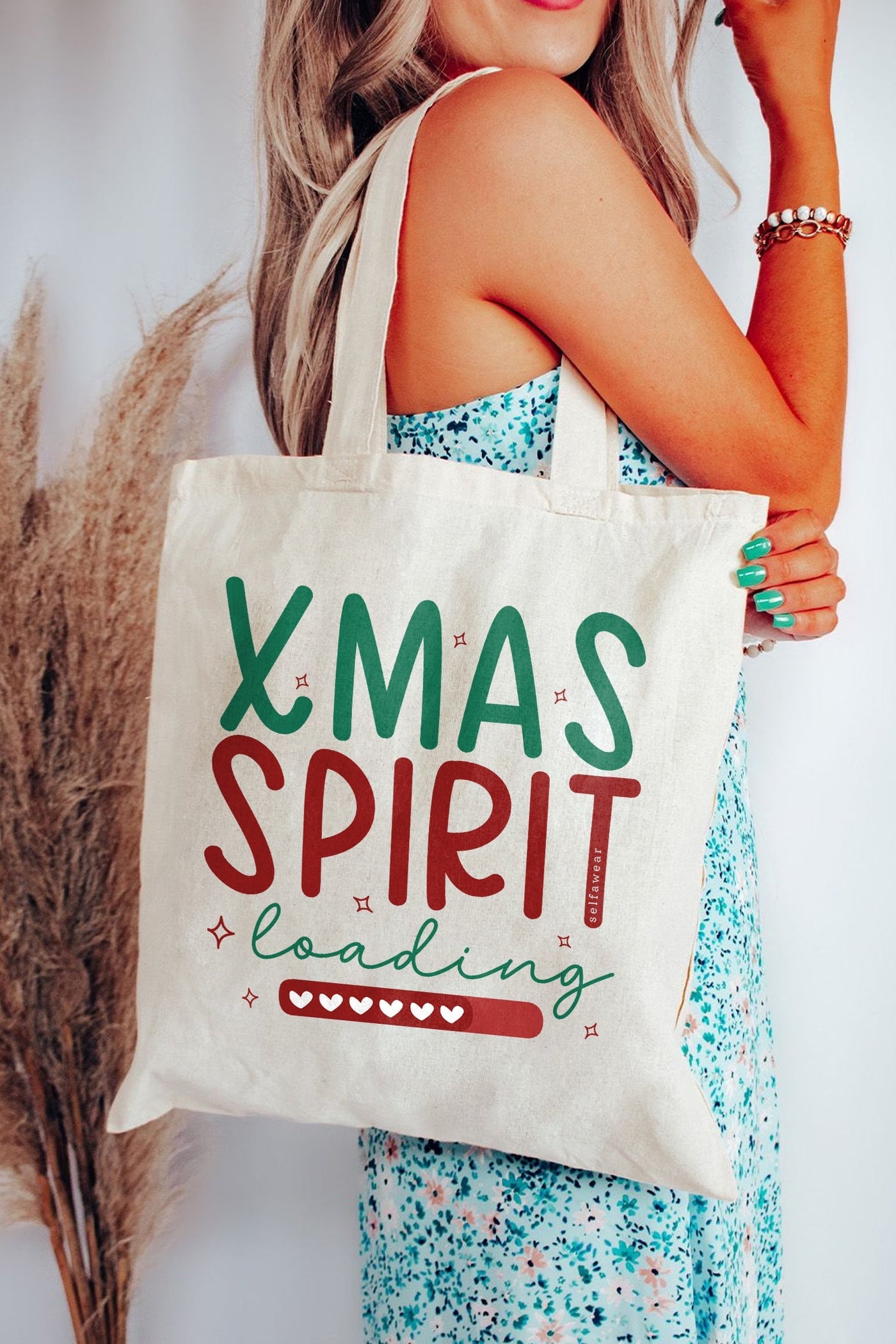 "Xmas Spirit Loading" - Tote Bag Natural Tote Bag Selfawear 