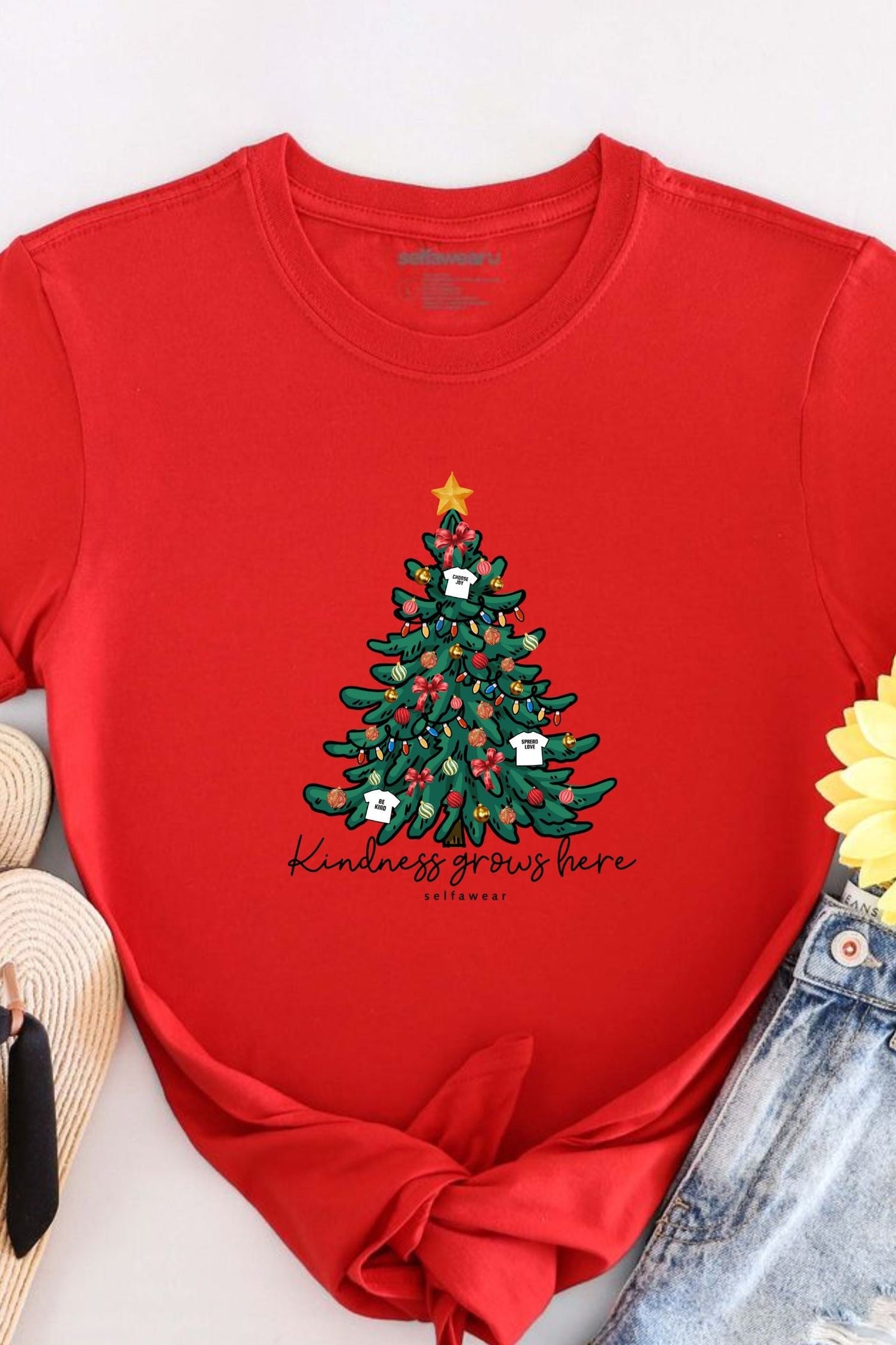 Xmas Tree T-Shirt Red Shirts Selfawear 