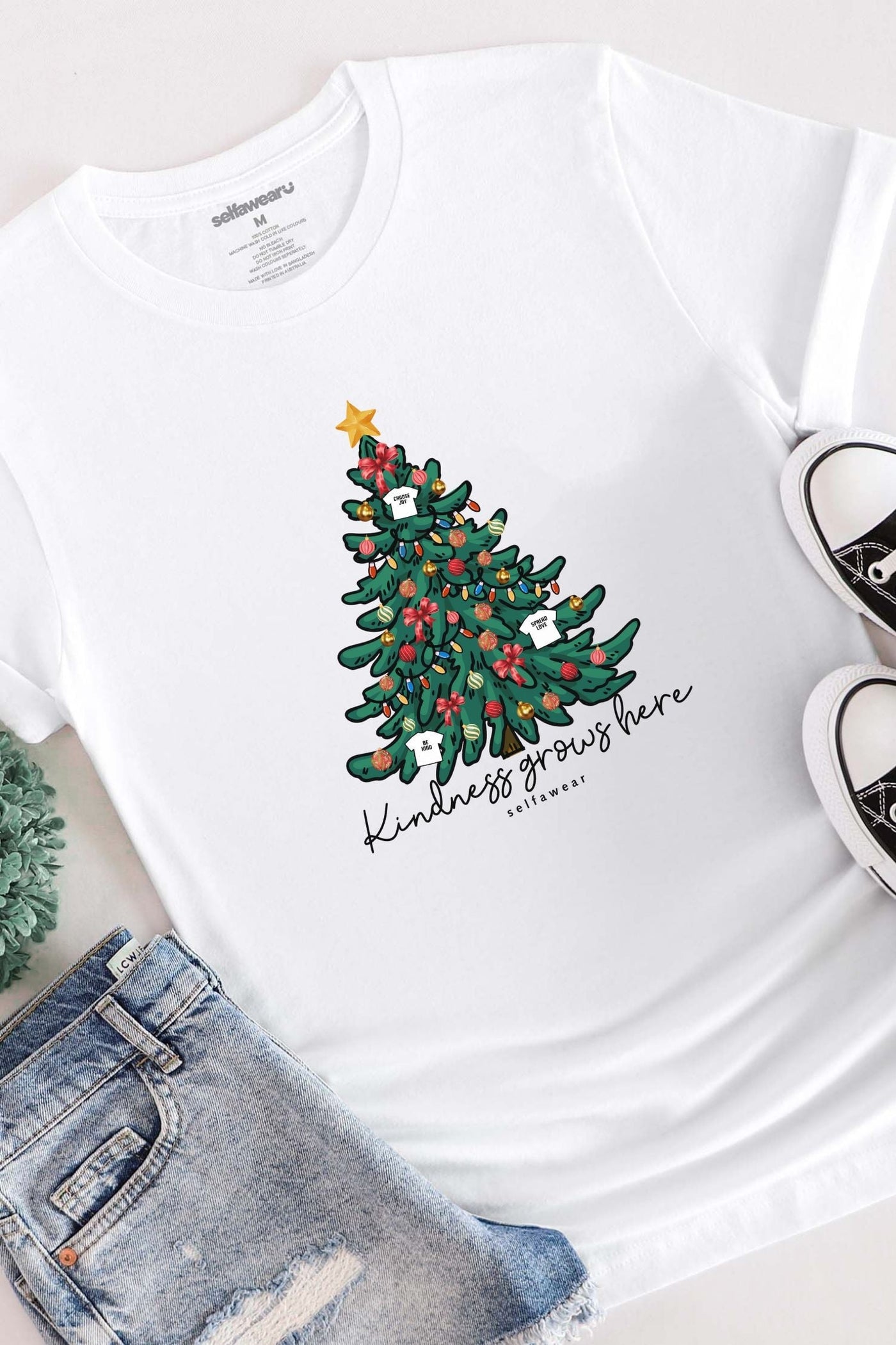 Xmas Tree T-Shirt White Shirts Selfawear 
