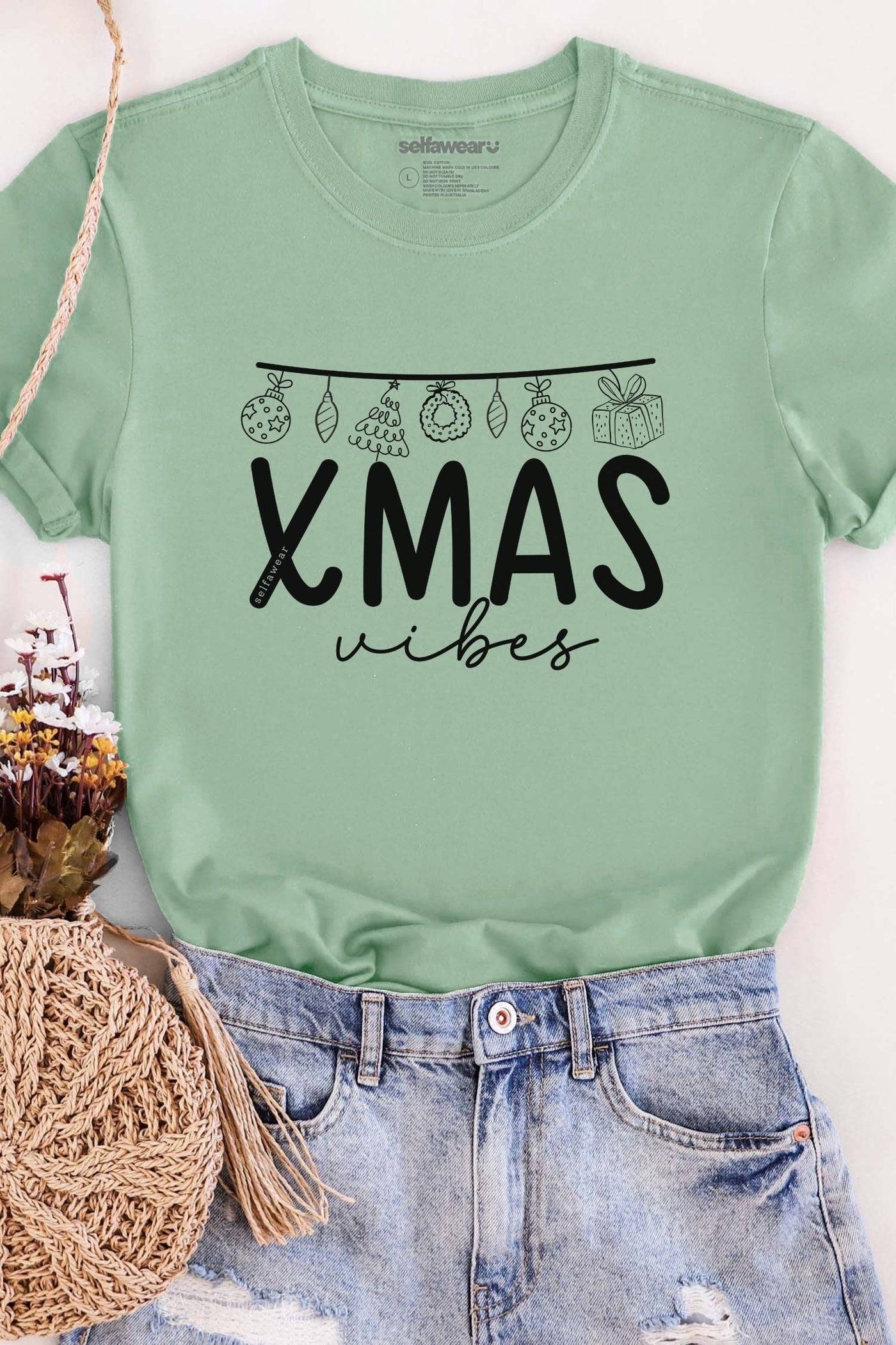 Xmas Vibes T-Shirt Matcha Shirts Selfawear 