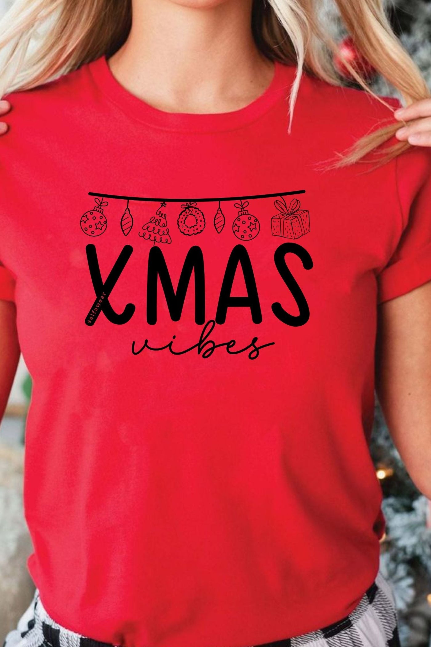 Xmas Vibes T-Shirt Red Shirts Selfawear 