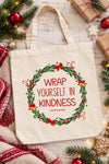 Xmas Wreath Tote Bag Natural