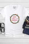 Xmas Wreath V-Neck T-Shirt White