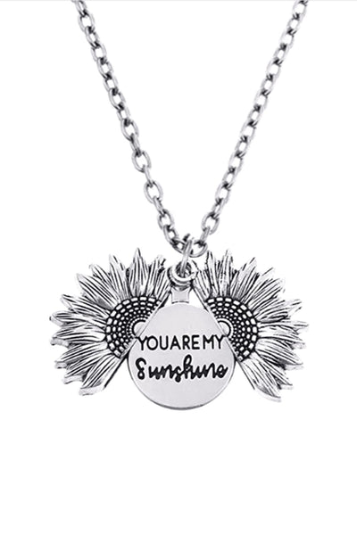 You Are My Sunshine Necklace - Silver Necklaces Selfawear 