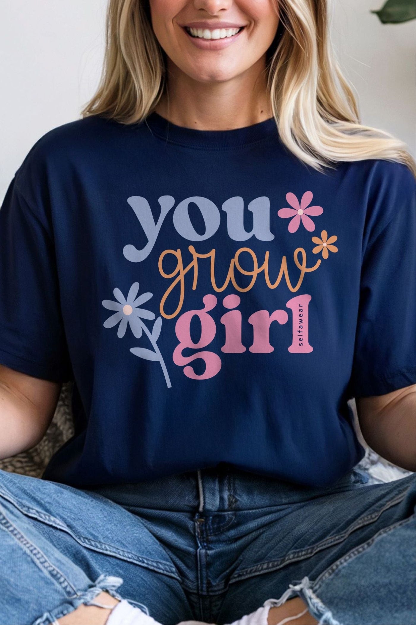 You Grow Girl T-Shirt Navy Shirts Selfawear 