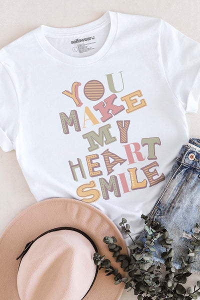 You Make My Heart Smile T-Shirt White Shirts Selfawear 